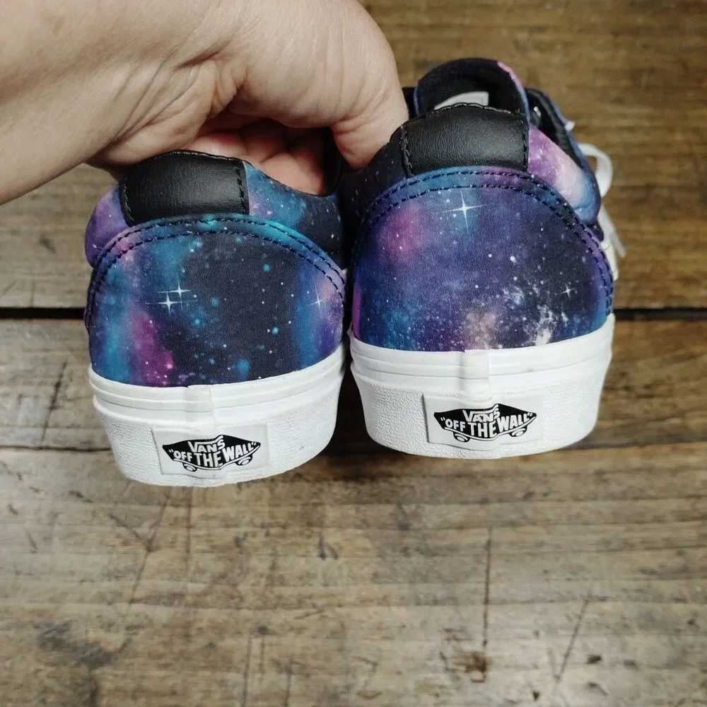 VANS Galaxy Shoes Size 7.5 Sneakers Lace Up Purple Blue Universe - Picture 6 of 9